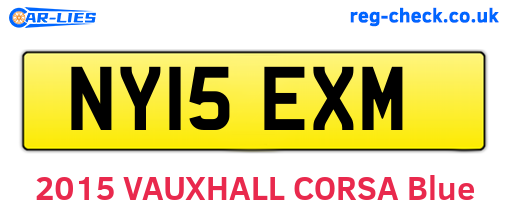 NY15EXM are the vehicle registration plates.