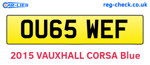 OU65WEF are the vehicle registration plates.