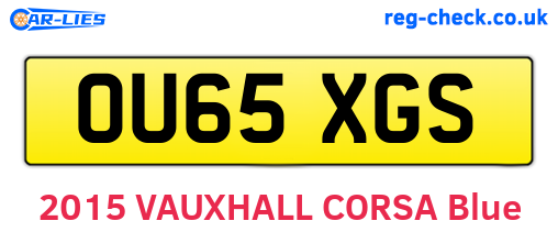 OU65XGS are the vehicle registration plates.