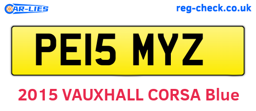PE15MYZ are the vehicle registration plates.