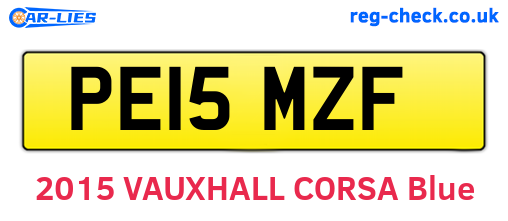 PE15MZF are the vehicle registration plates.