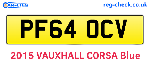 PF64OCV are the vehicle registration plates.