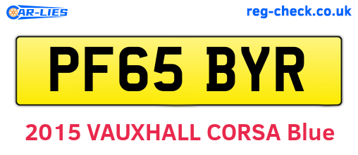 PF65BYR are the vehicle registration plates.