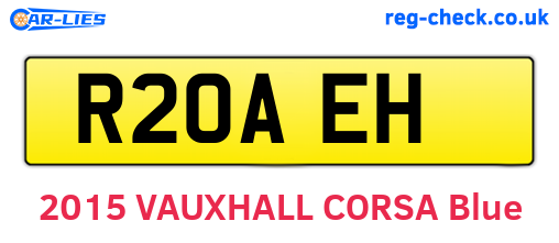 R20AEH are the vehicle registration plates.