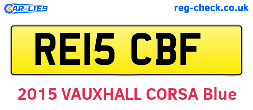RE15CBF are the vehicle registration plates.