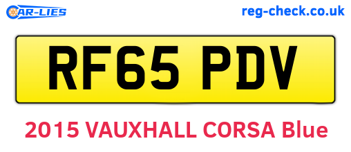 RF65PDV are the vehicle registration plates.