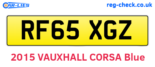 RF65XGZ are the vehicle registration plates.