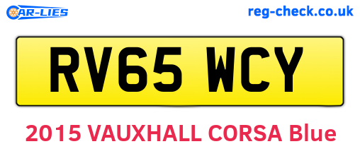 RV65WCY are the vehicle registration plates.