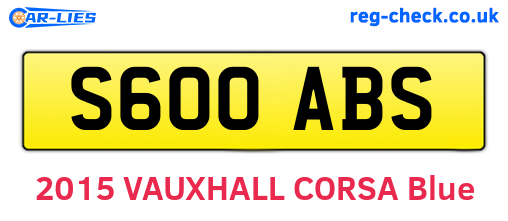 S600ABS are the vehicle registration plates.