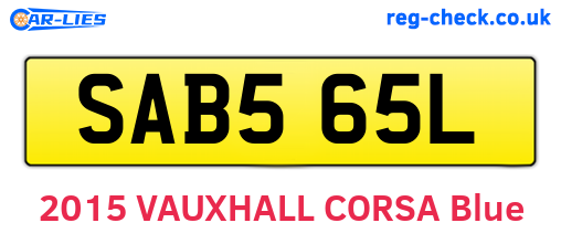 SAB565L are the vehicle registration plates.