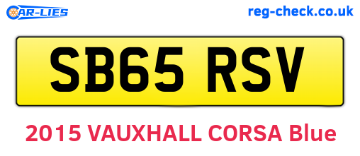 SB65RSV are the vehicle registration plates.