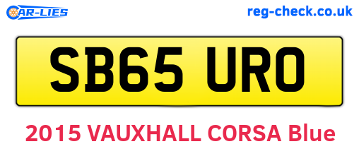 SB65URO are the vehicle registration plates.