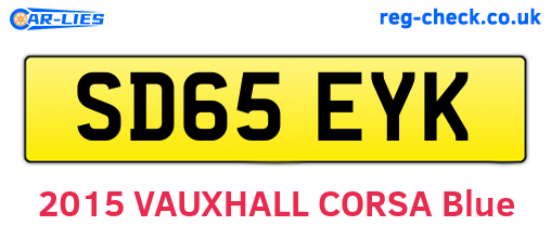 SD65EYK are the vehicle registration plates.