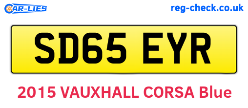 SD65EYR are the vehicle registration plates.