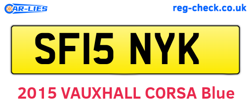 SF15NYK are the vehicle registration plates.