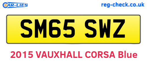 SM65SWZ are the vehicle registration plates.
