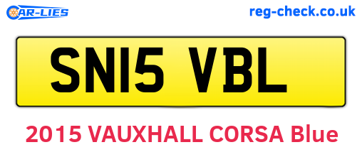 SN15VBL are the vehicle registration plates.