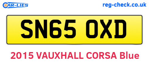 SN65OXD are the vehicle registration plates.