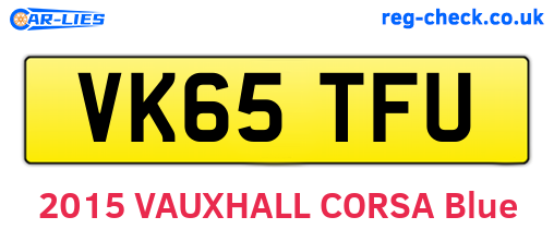 VK65TFU are the vehicle registration plates.