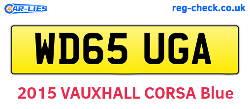 WD65UGA are the vehicle registration plates.