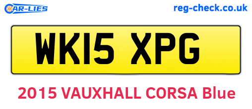 WK15XPG are the vehicle registration plates.