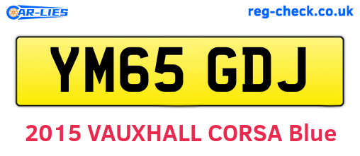 YM65GDJ are the vehicle registration plates.