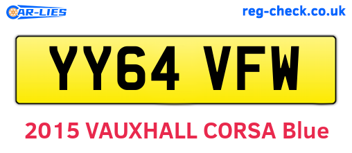 YY64VFW are the vehicle registration plates.