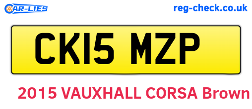 CK15MZP are the vehicle registration plates.