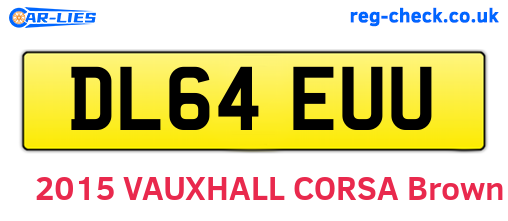 DL64EUU are the vehicle registration plates.