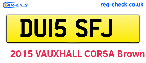 DU15SFJ are the vehicle registration plates.
