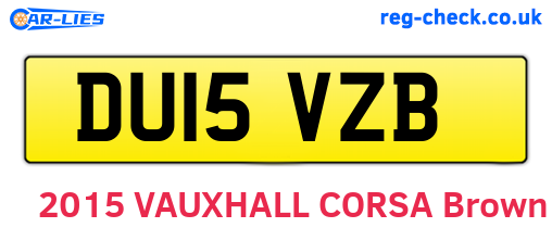 DU15VZB are the vehicle registration plates.