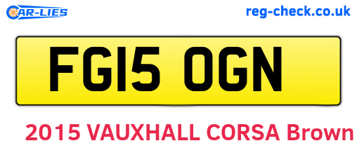 FG15OGN are the vehicle registration plates.