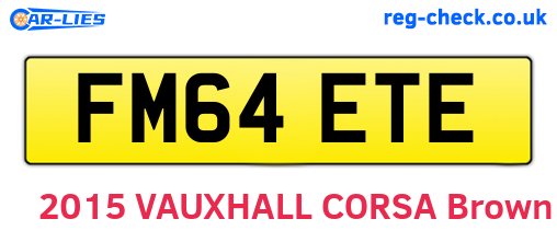 FM64ETE are the vehicle registration plates.