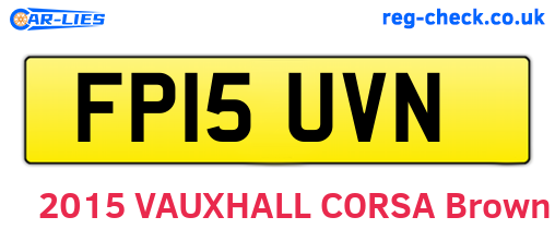 FP15UVN are the vehicle registration plates.