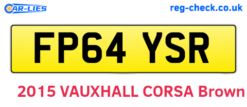 FP64YSR are the vehicle registration plates.