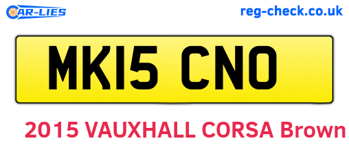 MK15CNO are the vehicle registration plates.