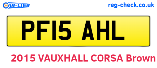 PF15AHL are the vehicle registration plates.