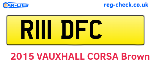 R111DFC are the vehicle registration plates.