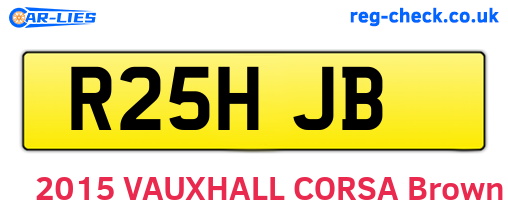 R25HJB are the vehicle registration plates.