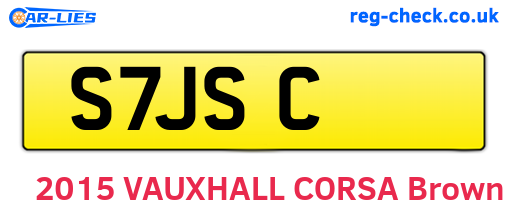 S7JSC are the vehicle registration plates.