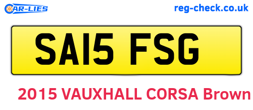 SA15FSG are the vehicle registration plates.