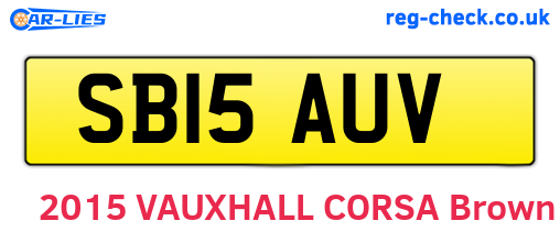 SB15AUV are the vehicle registration plates.