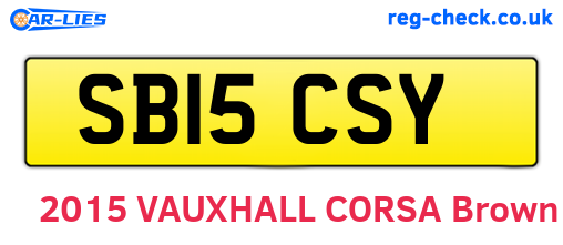 SB15CSY are the vehicle registration plates.