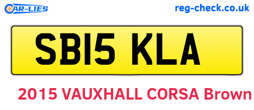 SB15KLA are the vehicle registration plates.