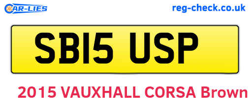 SB15USP are the vehicle registration plates.