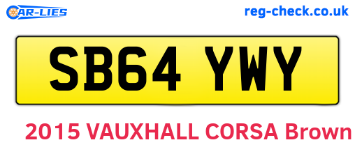 SB64YWY are the vehicle registration plates.