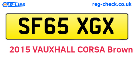 SF65XGX are the vehicle registration plates.