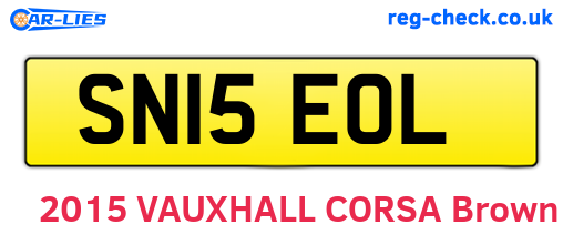 SN15EOL are the vehicle registration plates.