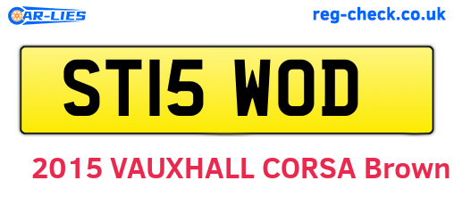 ST15WOD are the vehicle registration plates.