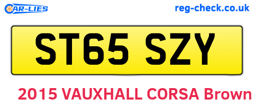 ST65SZY are the vehicle registration plates.